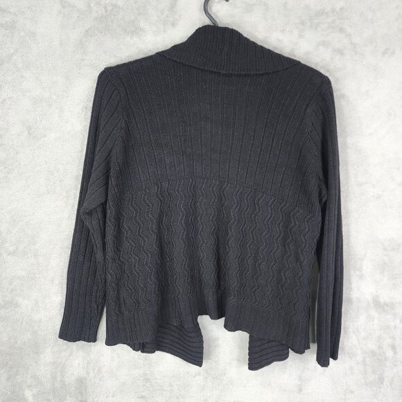 Womens Black Jason Maxwell Open Front Cardigan Sweater 100% Acrylic Size 3X - Picture 6 of 9